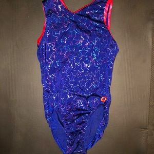 GK Elite Red and Blue Stars Leotard